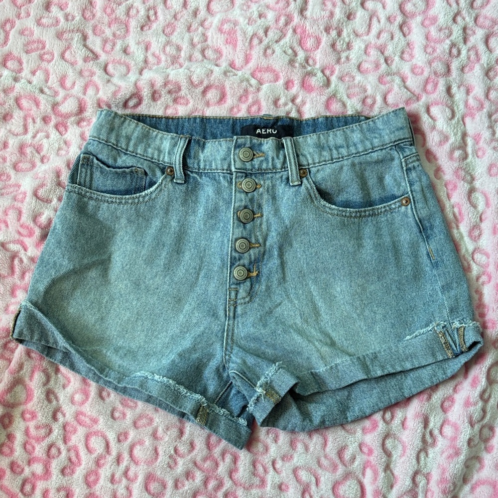 Aeropostale Denim Light Blue Mom Shorts